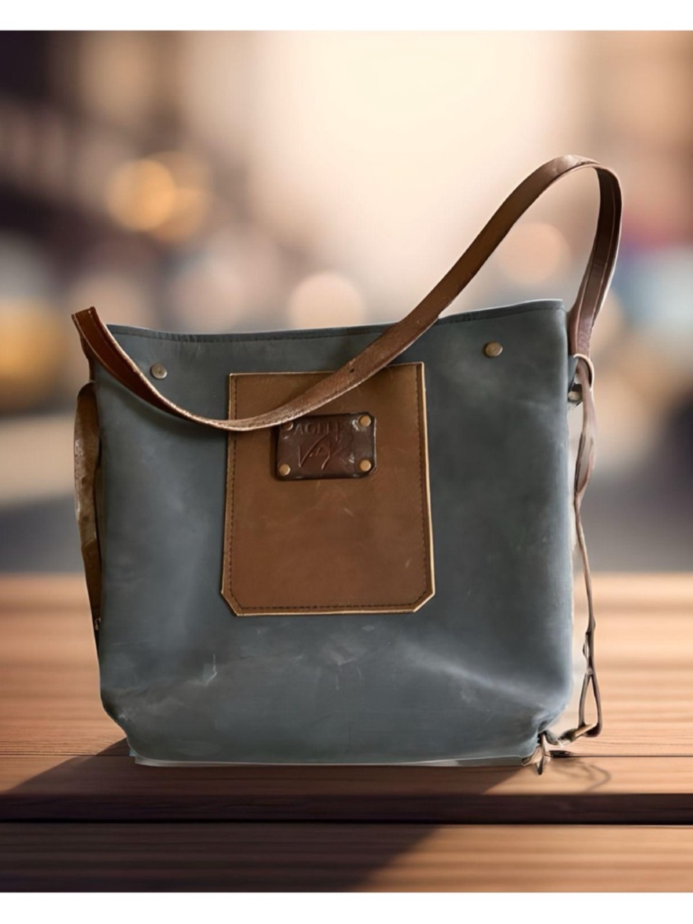 Ageless Valor Purse handcrafted leather crossbody bag. Pre Owned Condition.